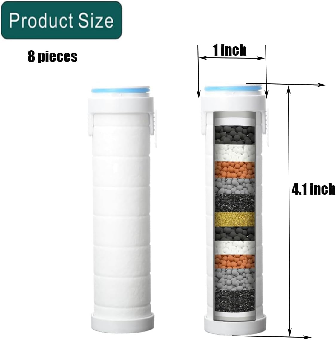 Shower Filter for Handheld Shower Head Shower Filter Replacement High Pressure Handheld Shower Heads Filter Set of 8 Replacement Filters for Hard Water Remove Chlorine and Harmful Substances