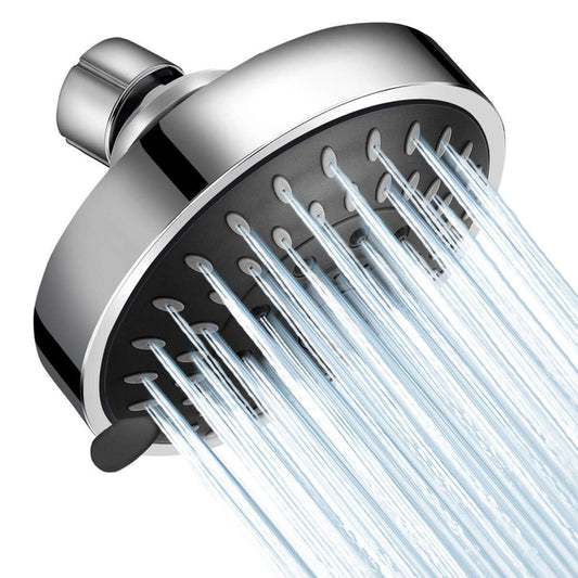 HOPOPRO High Pressure Shower Head 5 Settings Fixed Showerhead 4 Inch High F