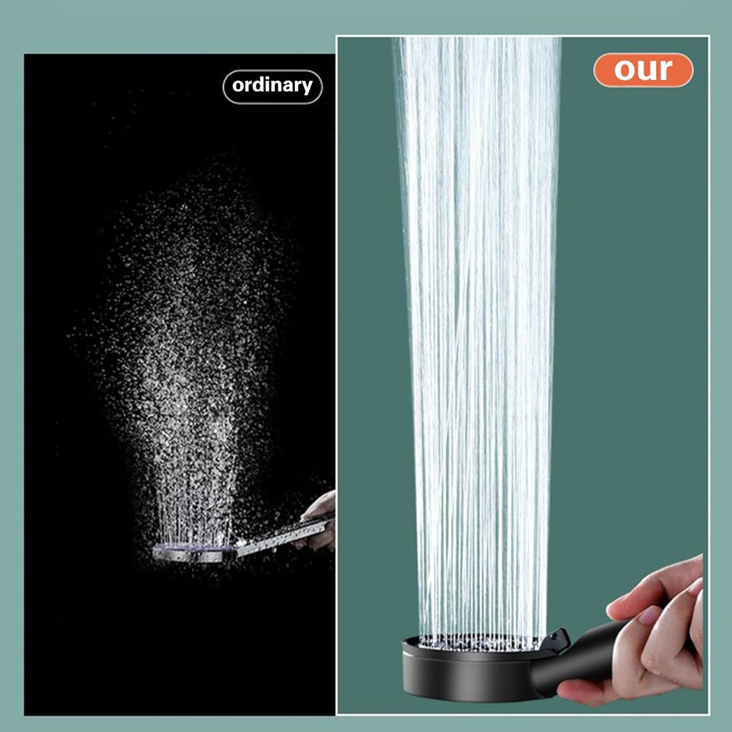 Black Shower Head, 5 Spray Modes Detachable Showerhead High Pressure Shower Heads, Multifunctional Universal Interface